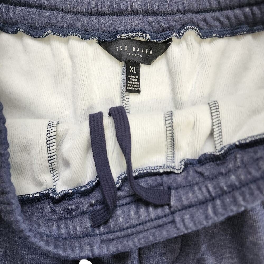 Ted Baker Mens Luxe Fused Fleece Lounge Jogger Pants Size XL Navy Heather Cozy - Picture 8 of 12